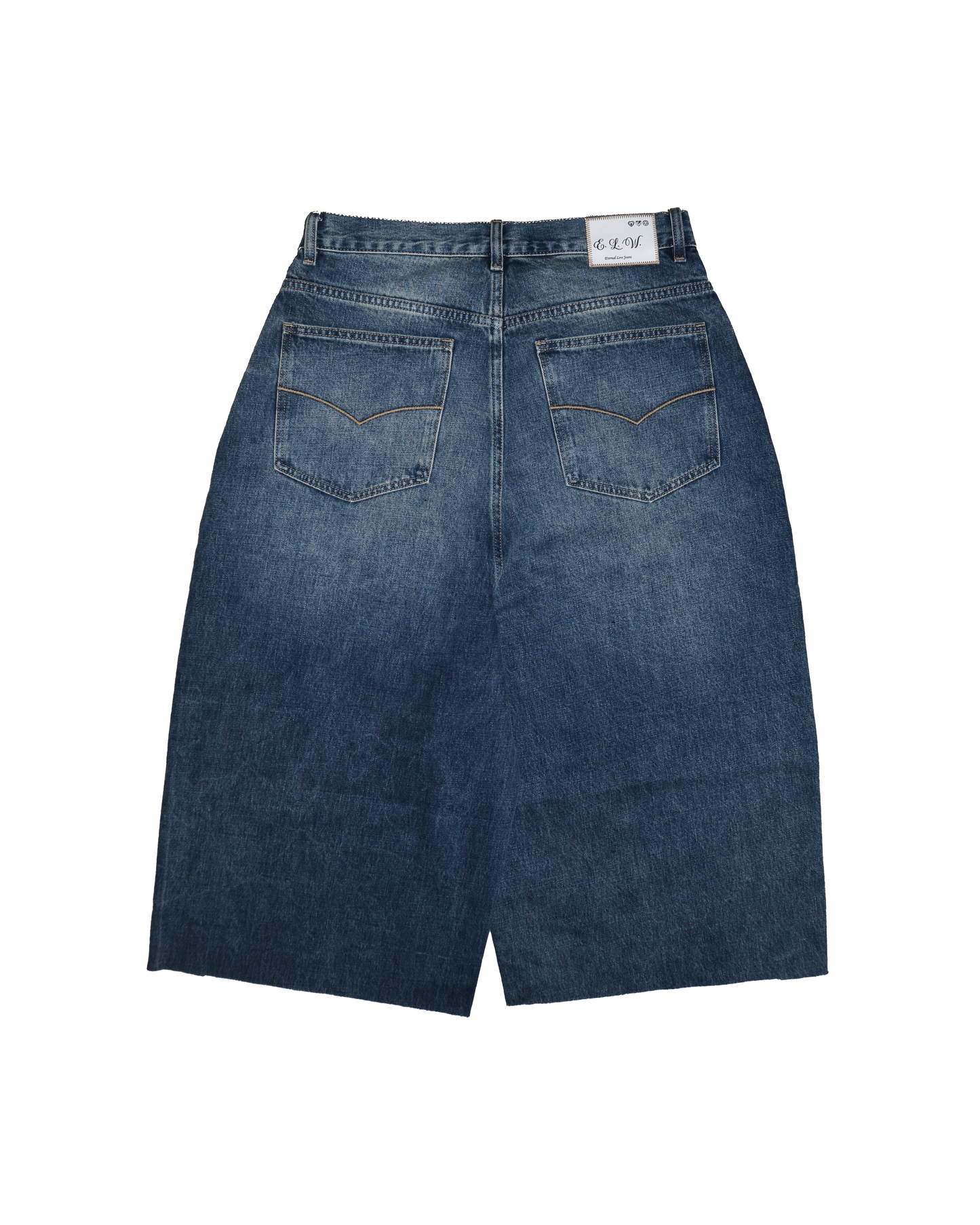 BLUE VINTAGE WASH DENIM SHORTS