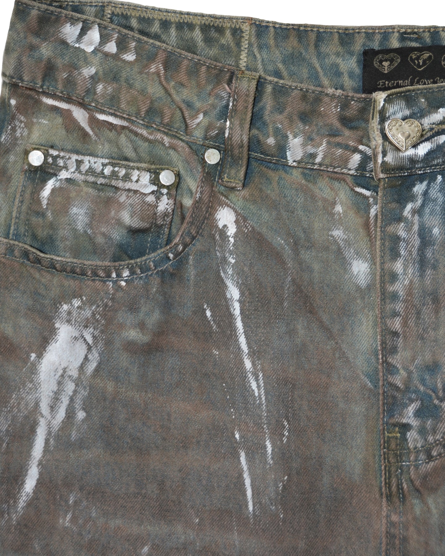 MOSS PAINTED FLARED DENIM