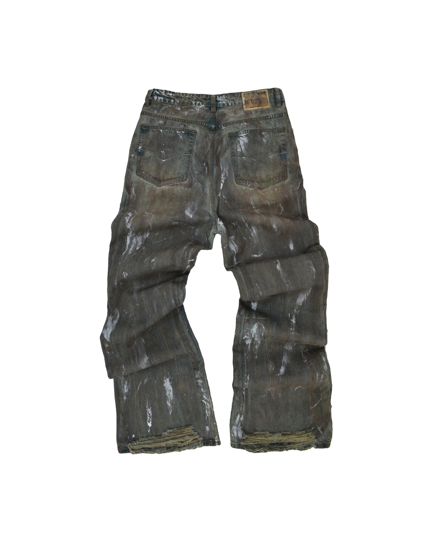 MOSS PAINTED FLARED DENIM