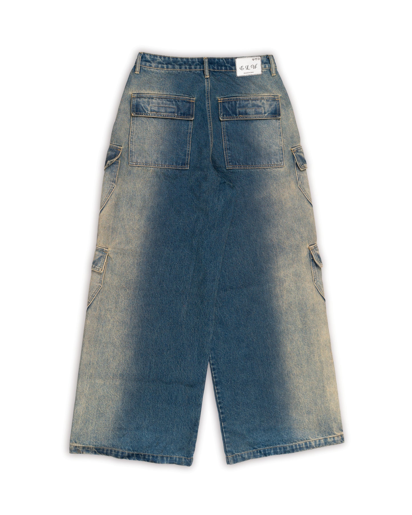DESERT DEGRADED BAGGY CARGO DENIM