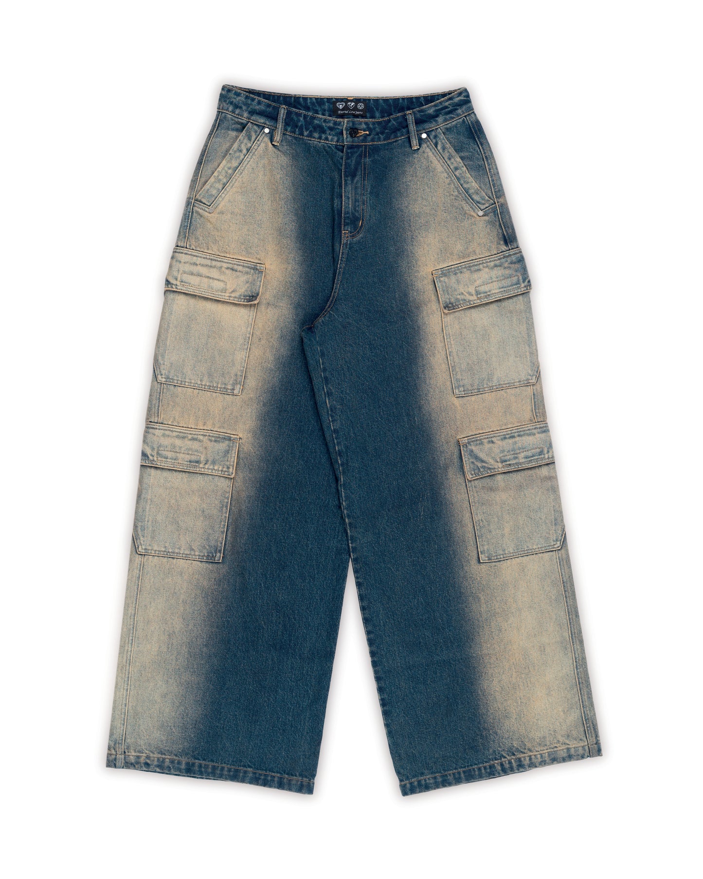 DESERT DEGRADED BAGGY CARGO DENIM