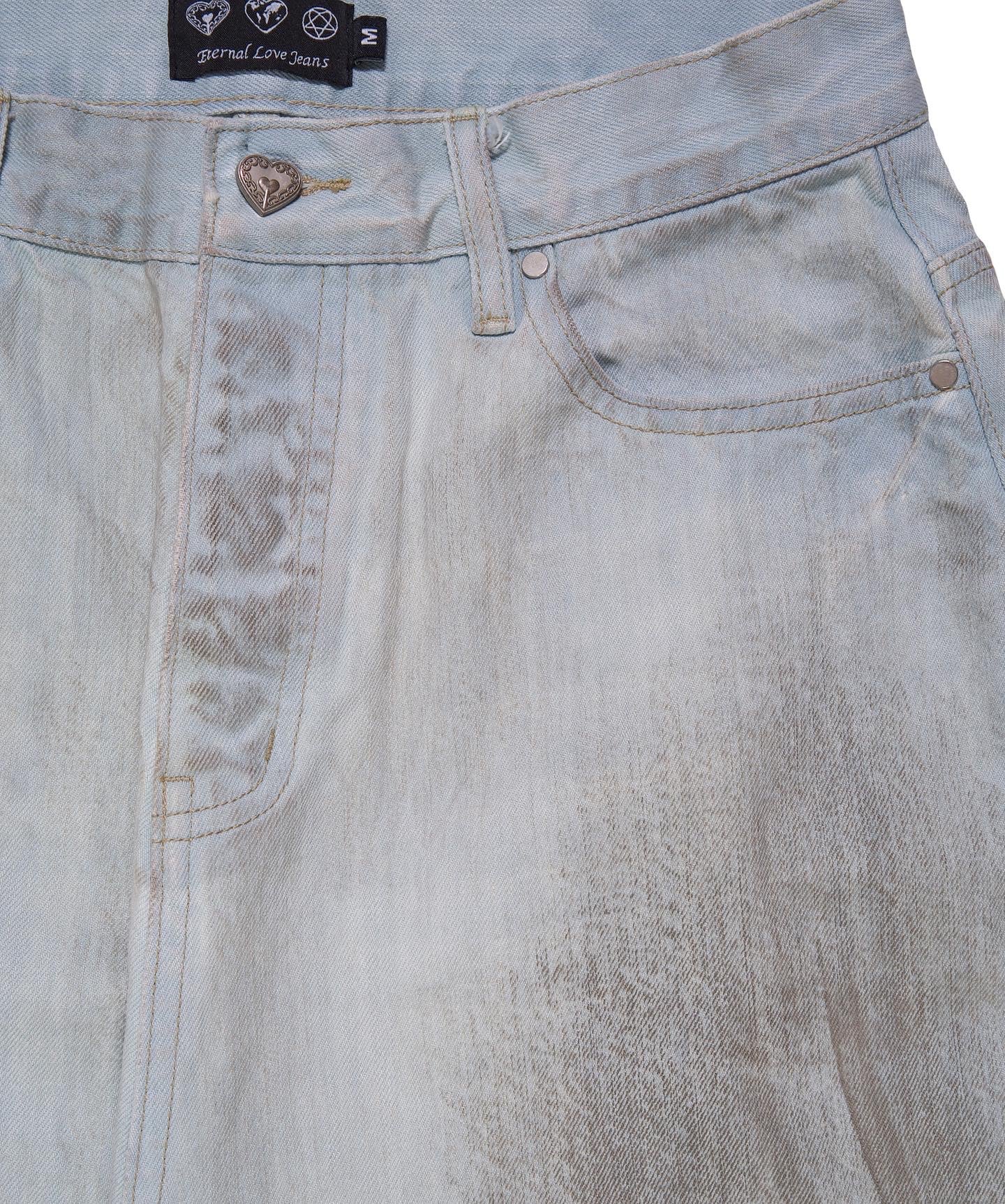 DIRTY LIGHT BLUE BAGGY DENIM