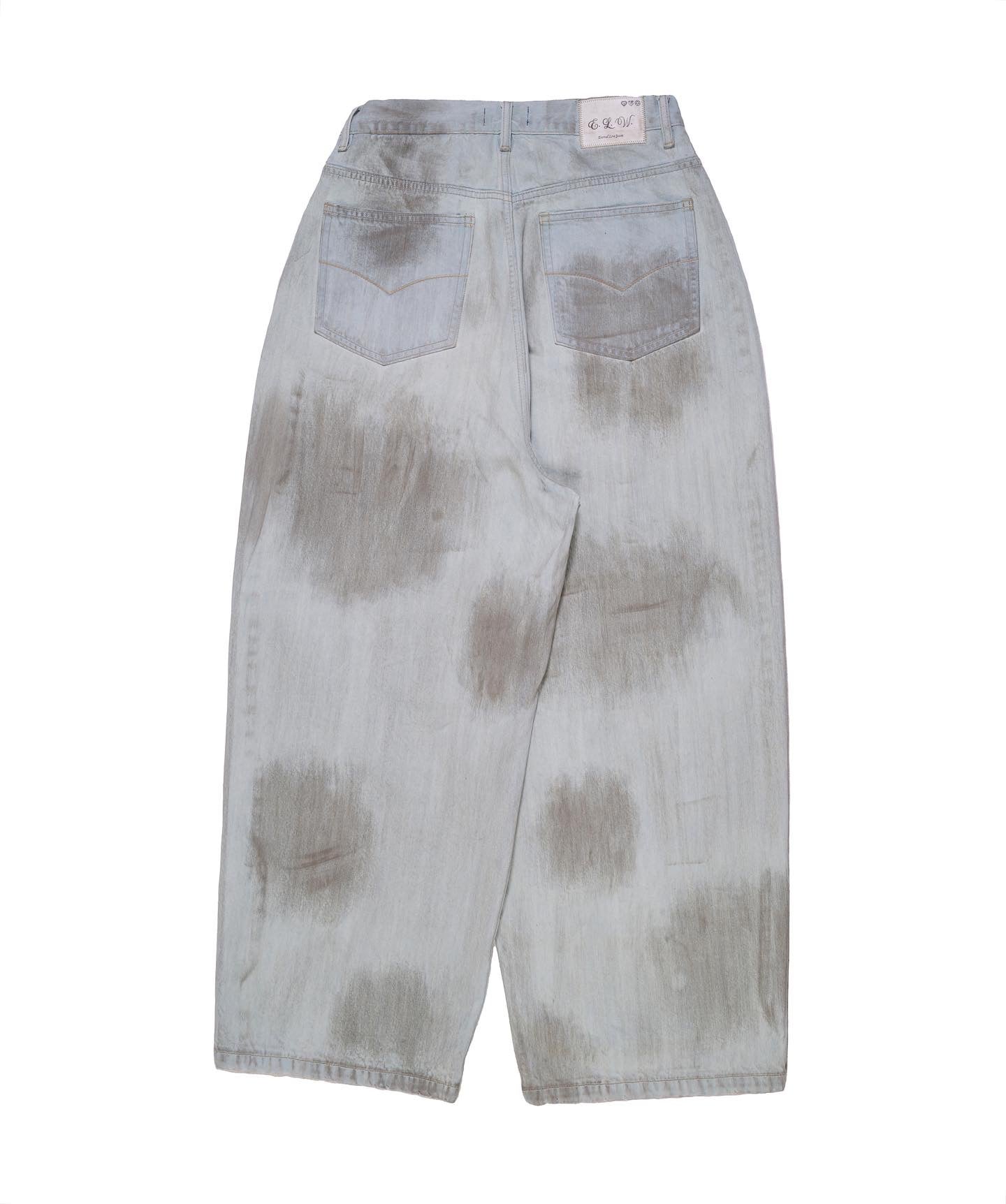 DIRTY LIGHT BLUE BAGGY DENIM