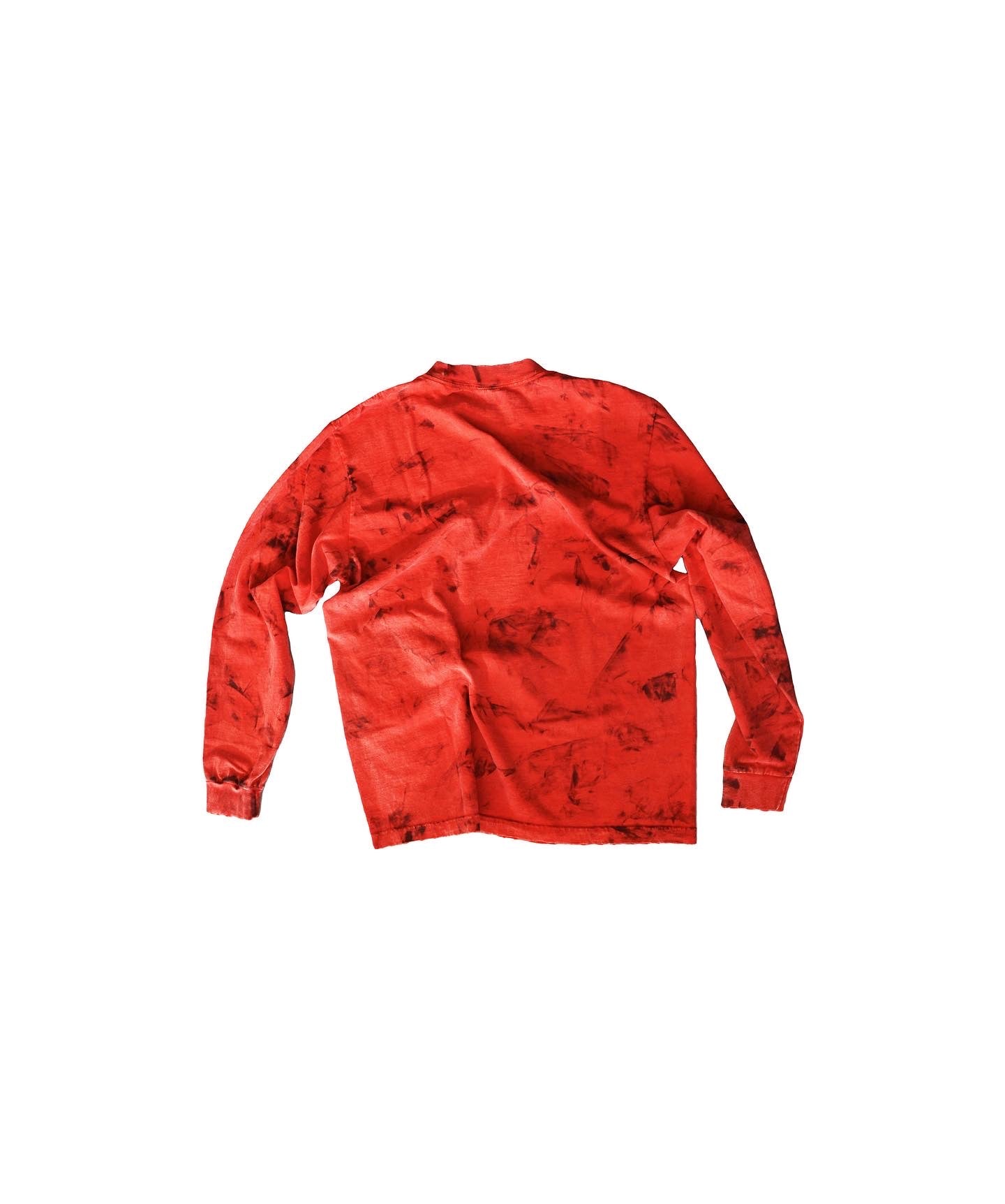 FIRE RED STAINED LONG-SLEEVE TEE