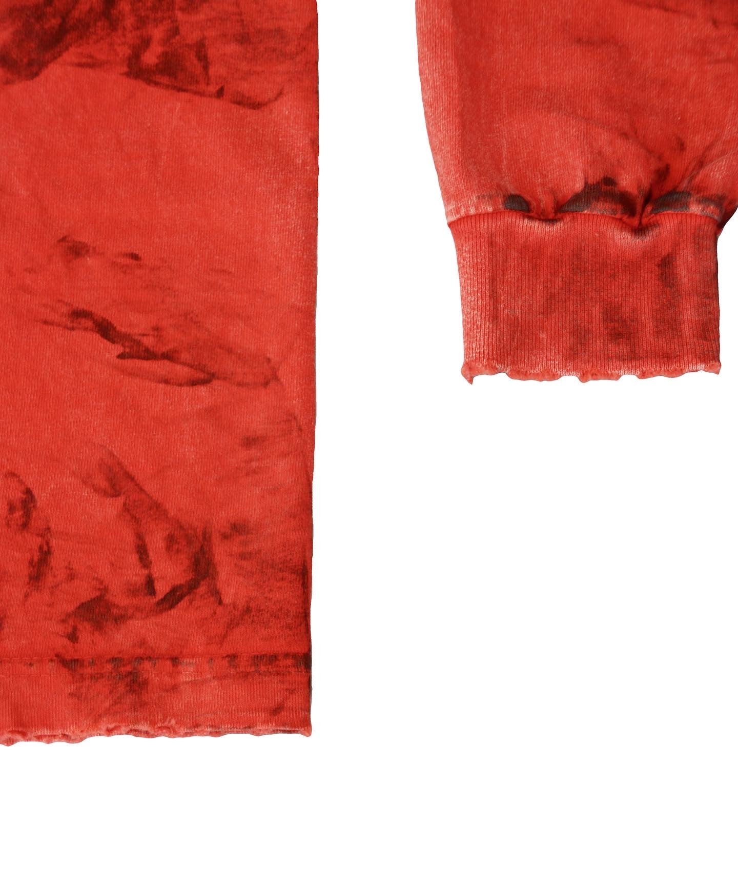 FIRE RED STAINED LONG-SLEEVE TEE