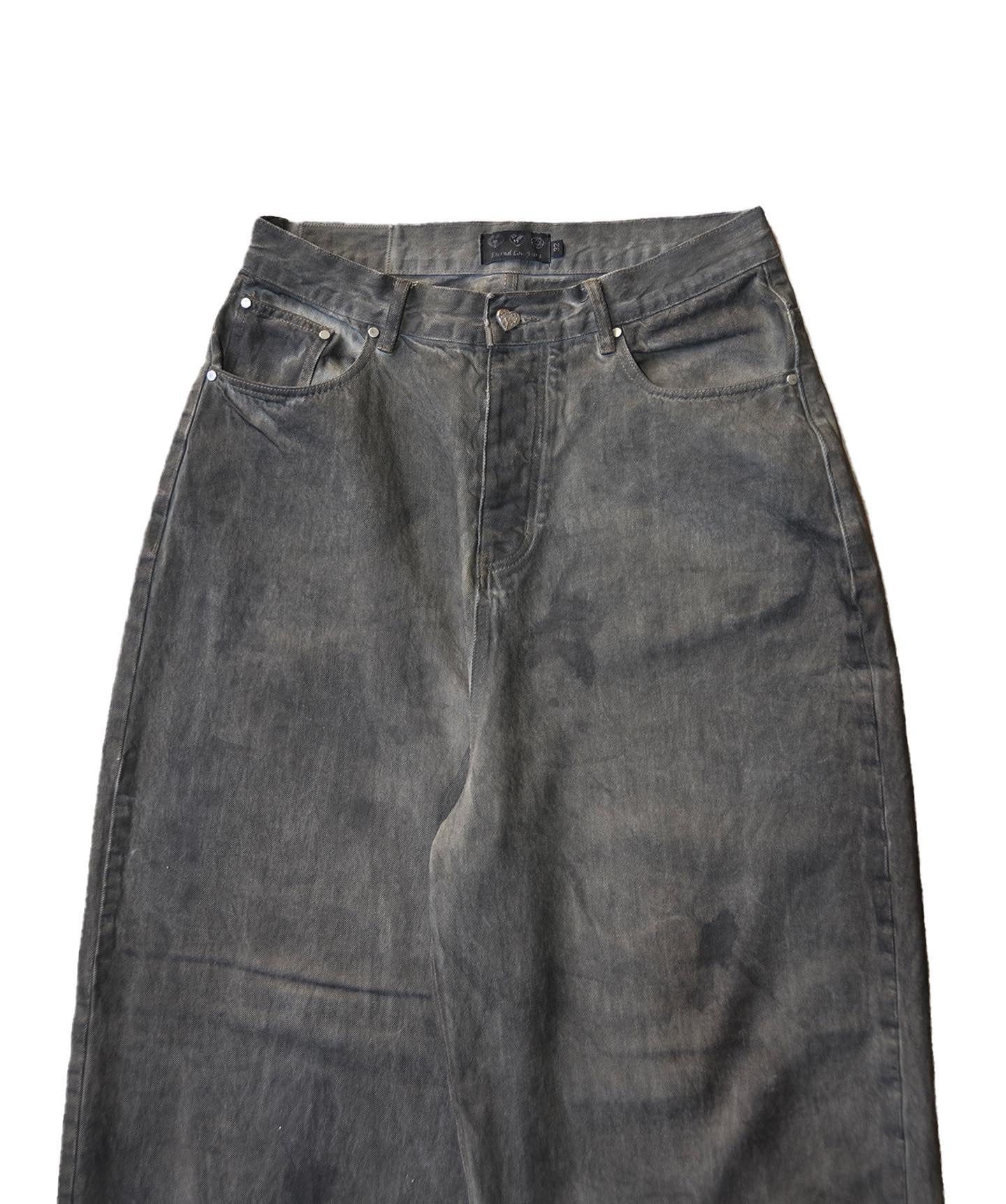 IRON GREY STAINED BAGGY DENIM (PRE ORDER)