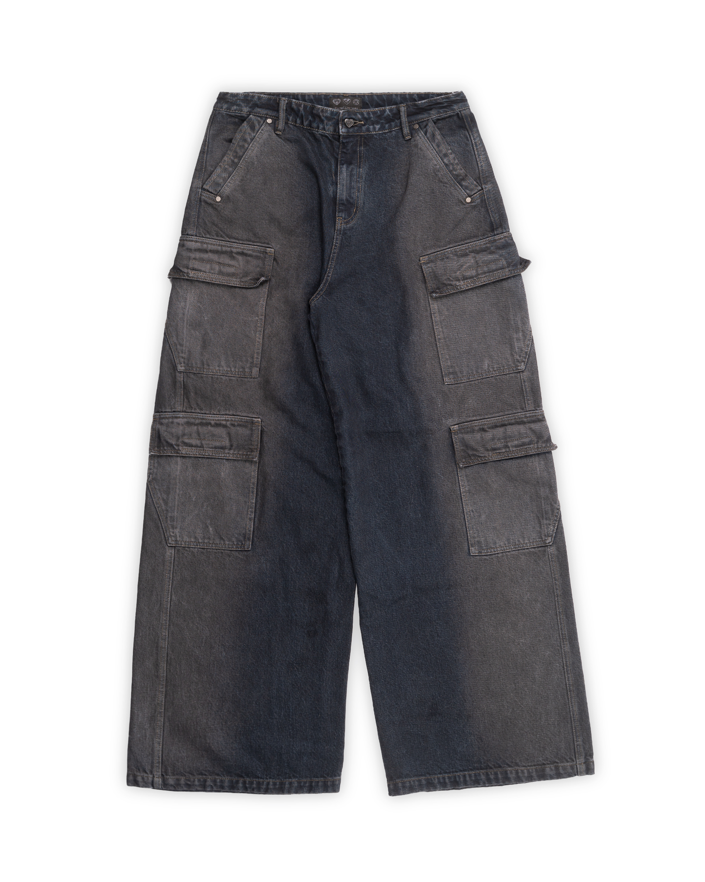 RAIN DEGRADED BAGGY CARGO DENIM
