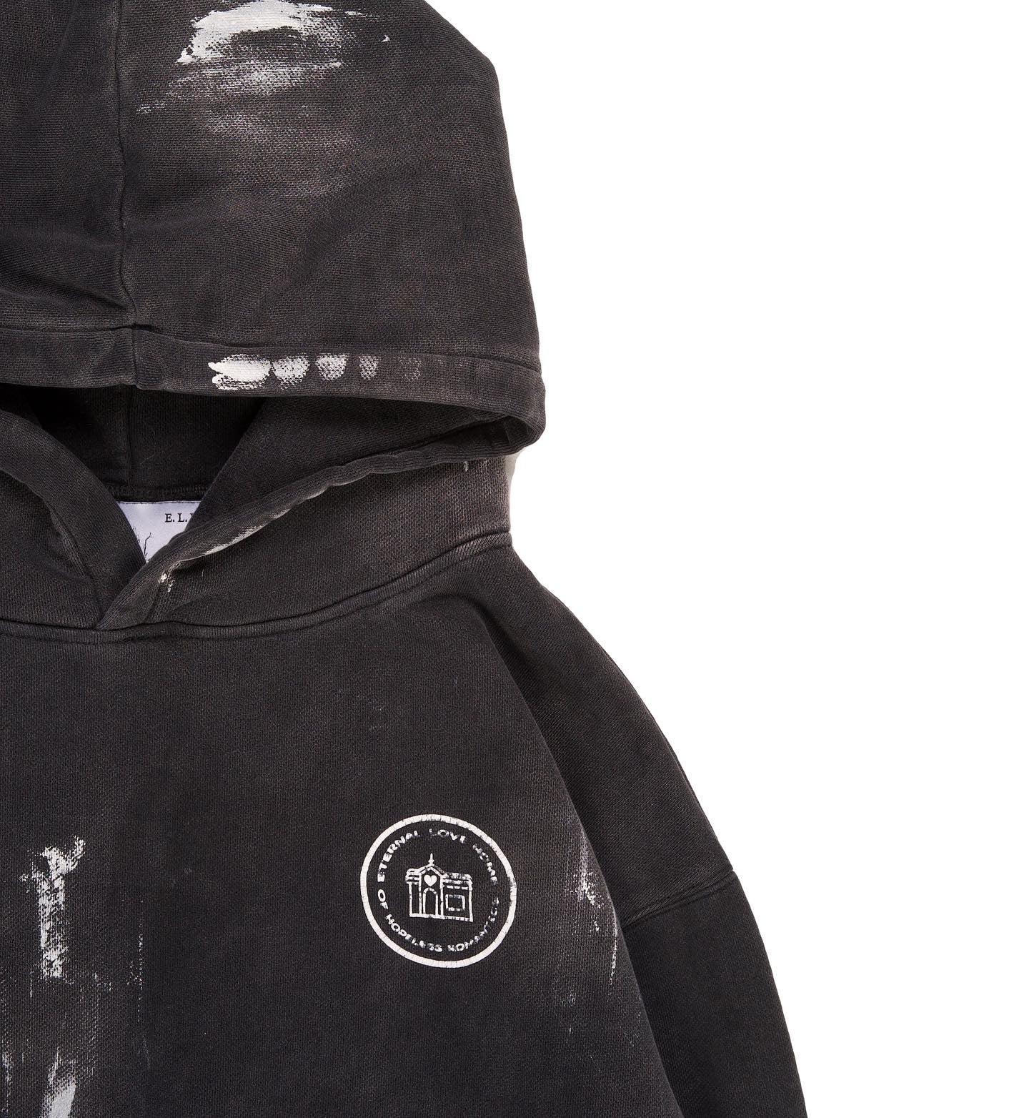 “HOPELESS ROMANTICS” PAINTED OVERSIZED HOODIE