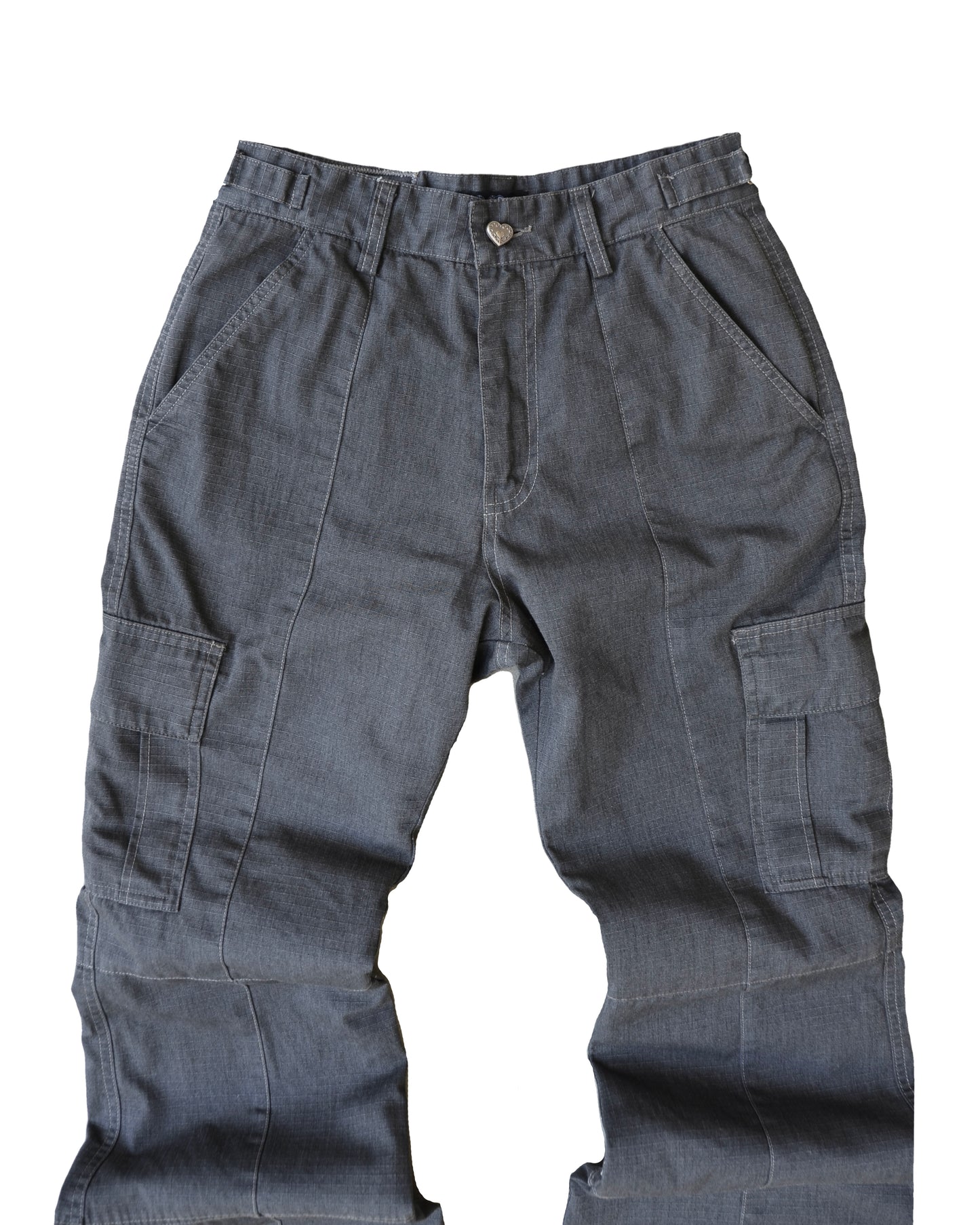 VOLCANIC GREY FLARED RIP STOP CARGO PANTS