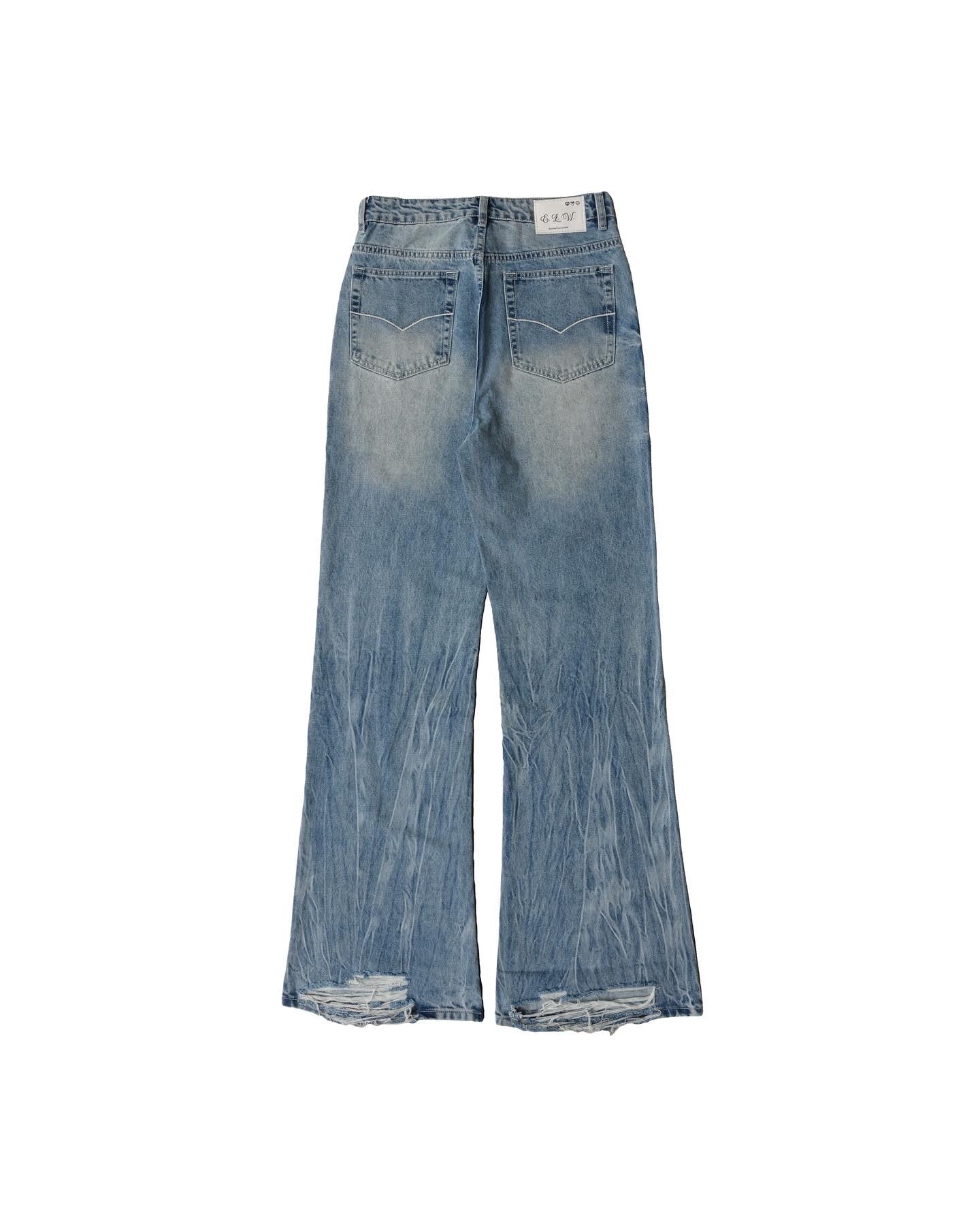 STONEWASH LIGHT BLUE FLARED DENIM – Eternal Love