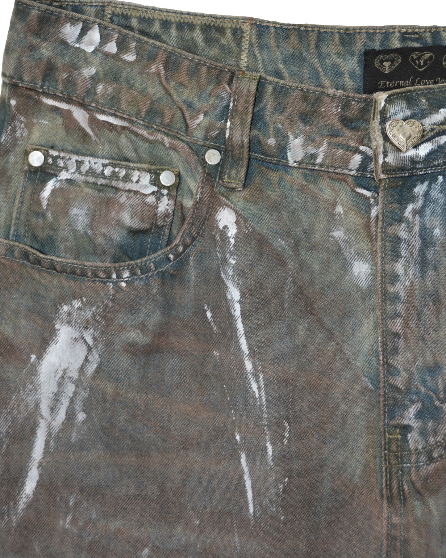 MOSS PAINTED FLARED DENIM