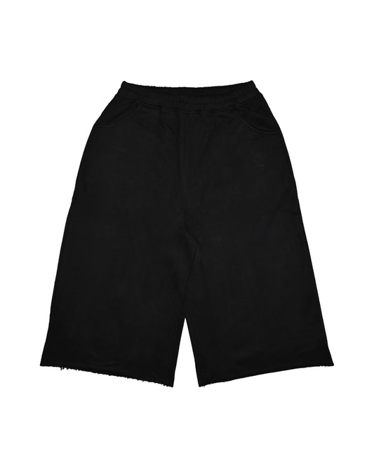 BLACK BAGGY SWEATSHORTS