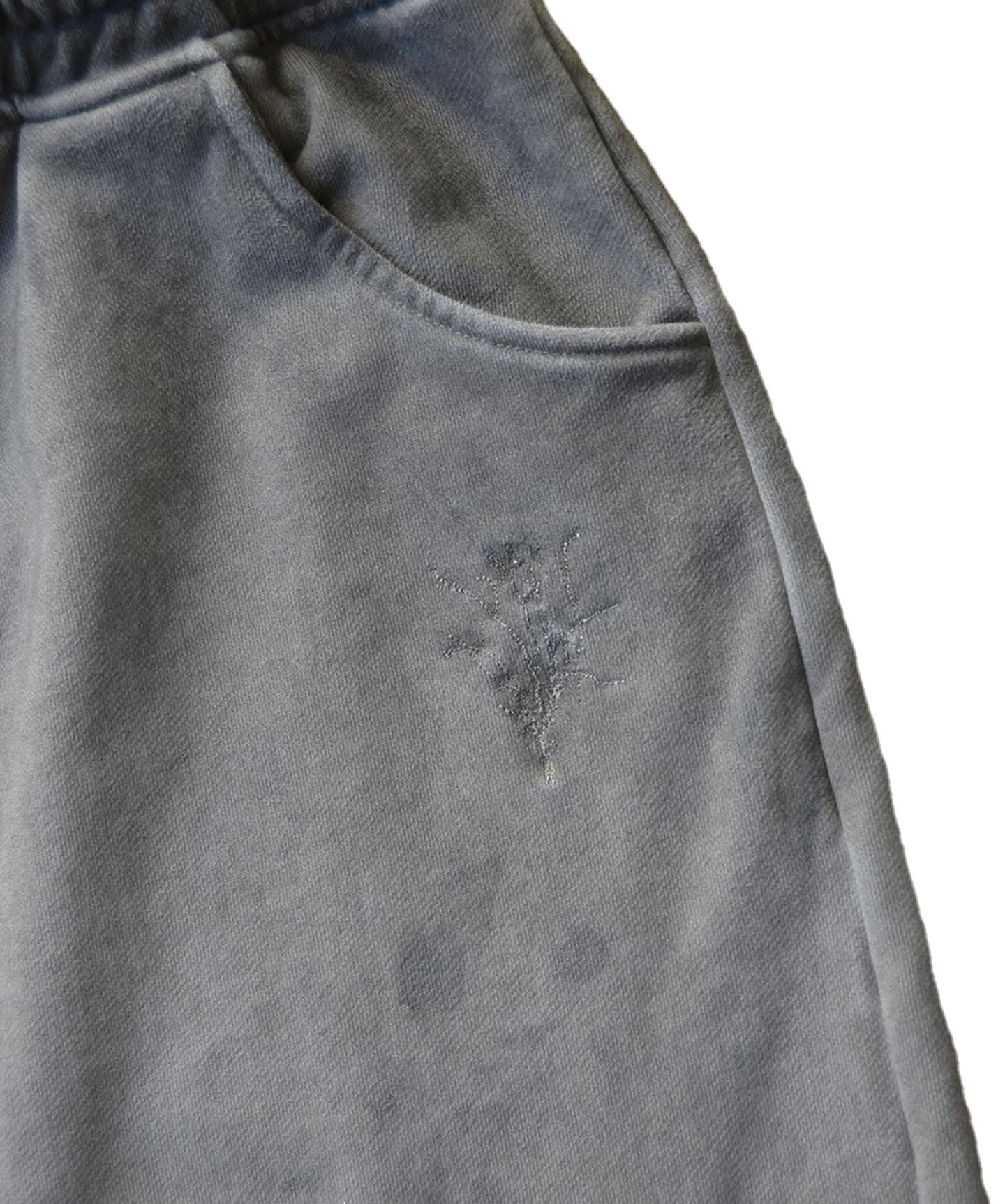 IRON GREY STAINED BAGGY SWEATPANTS