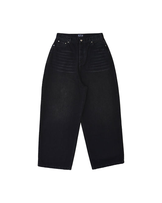 BLACK VINTAGE WASH BAGGY DENIM