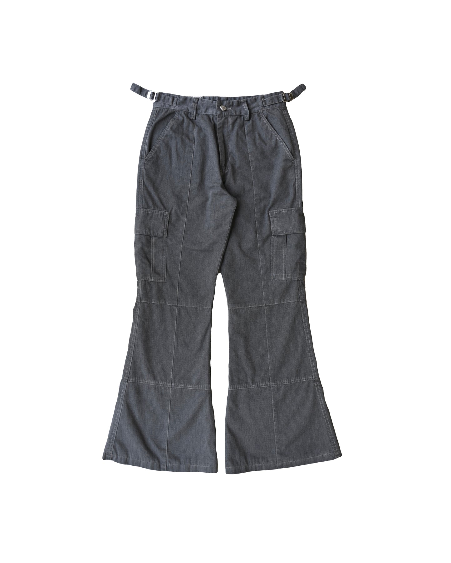 VOLCANIC GREY FLARED RIP STOP CARGO PANTS