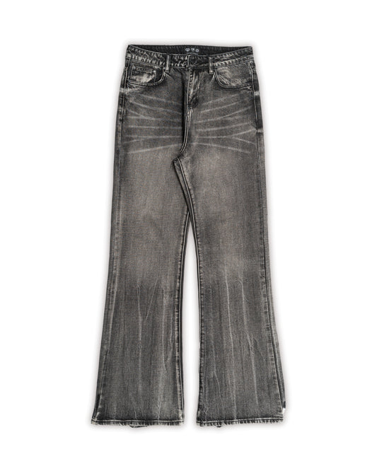 STONEWASH GREY FLARED DENIM (PRE ORDER)