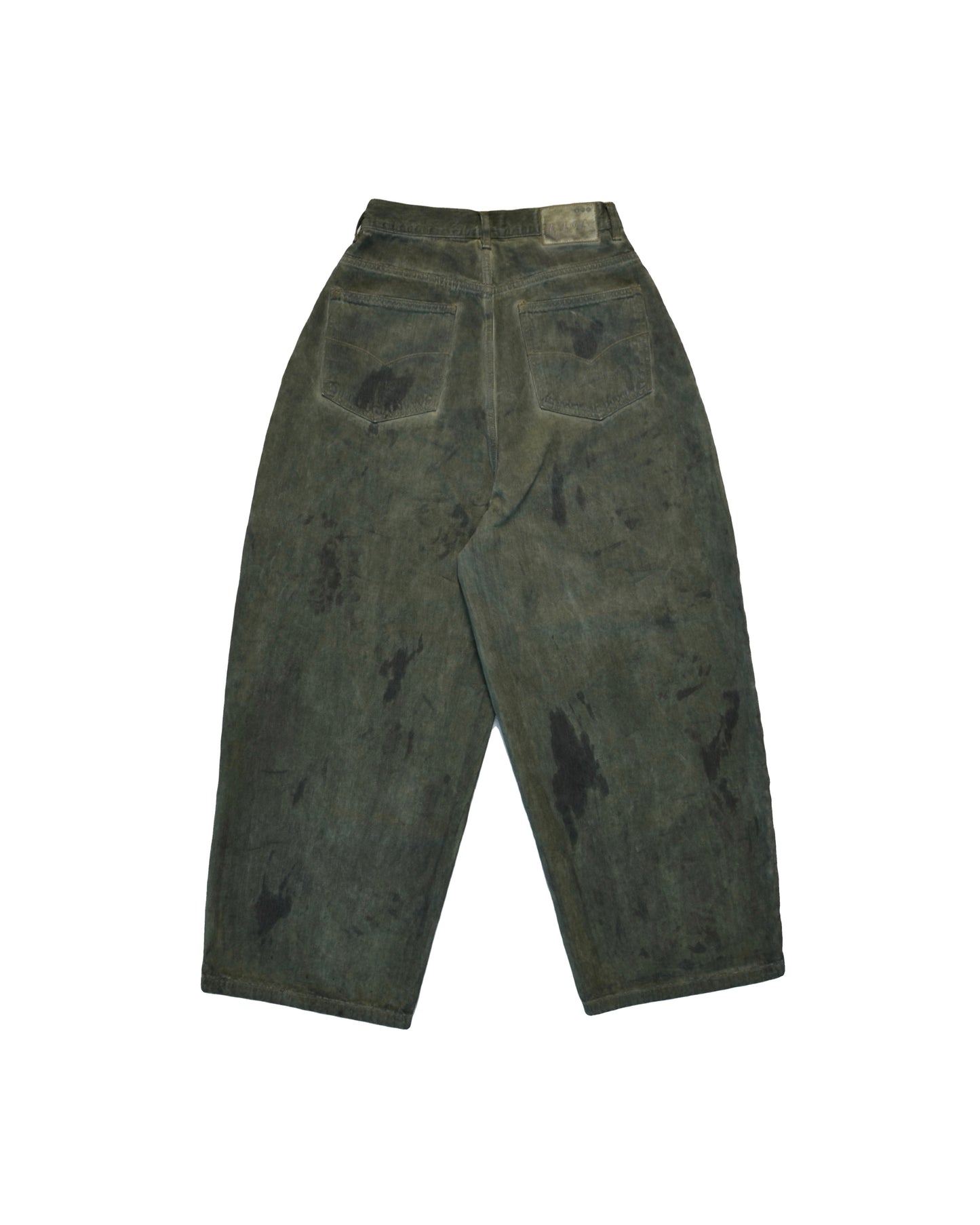 DARK SAGE STAINED BAGGY DENIM