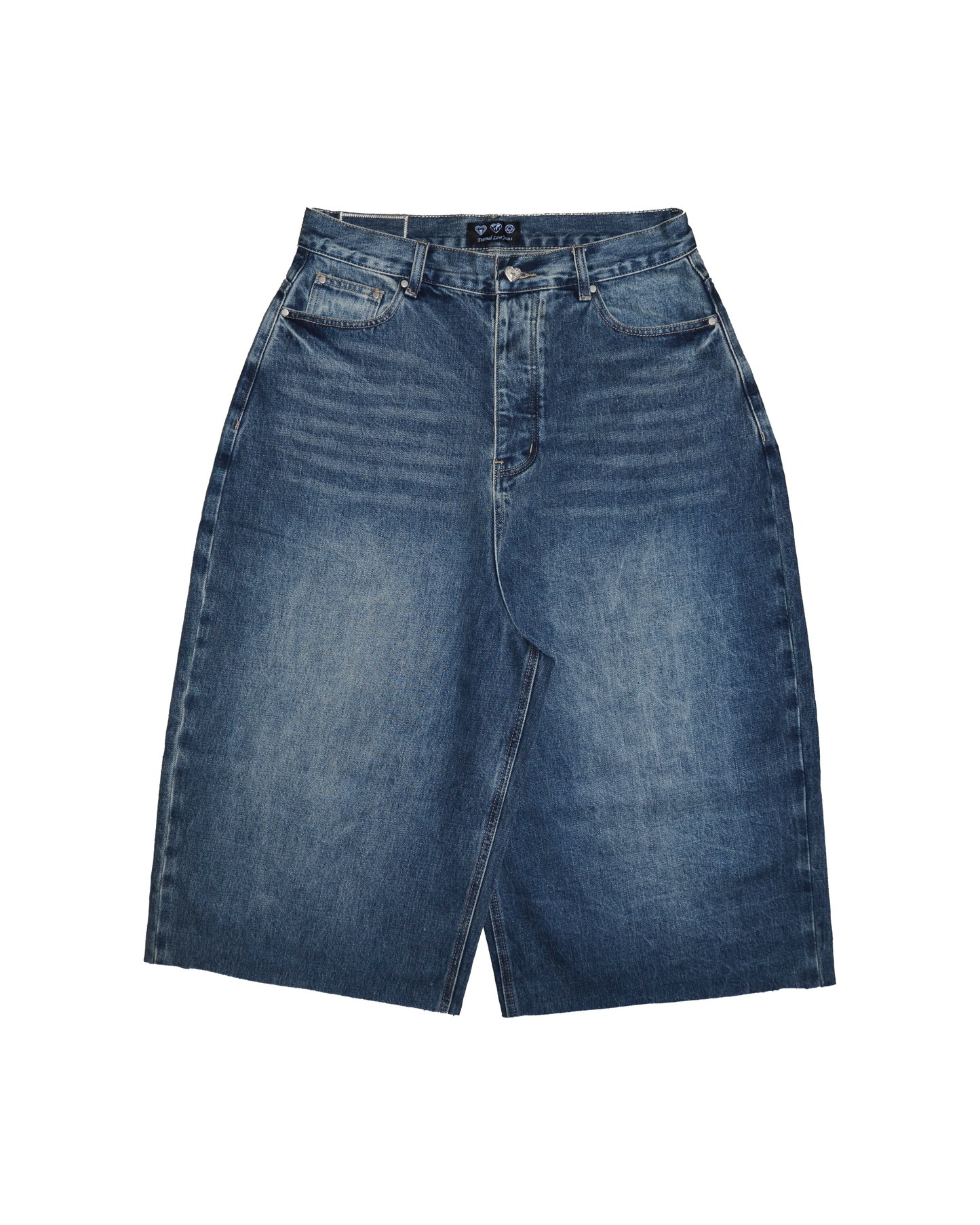 BLUE VINTAGE WASH DENIM SHORTS