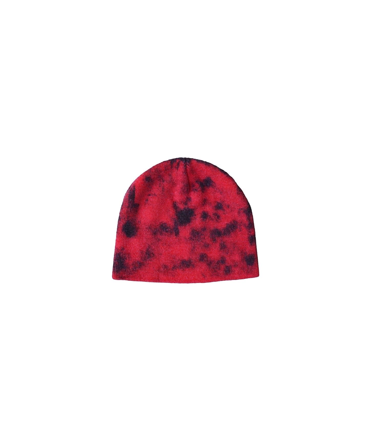 FIRE RED STAINED BEANIE