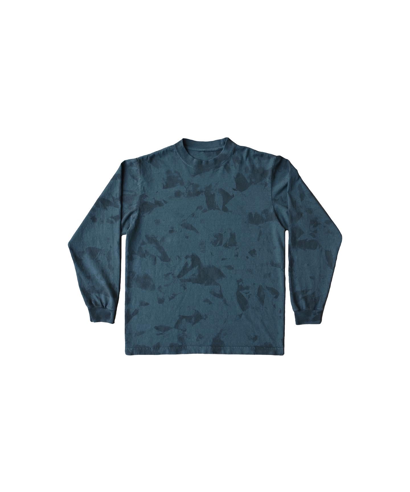 CHAMBRAY BLUE STAINED LONG-SLEEVE TEE