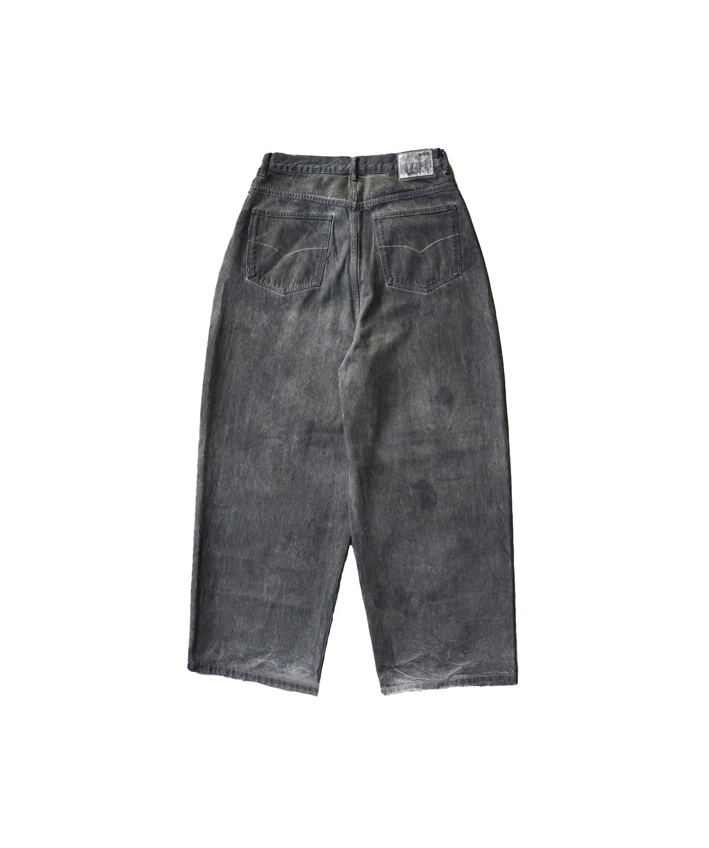 IRON GREY STAINED BAGGY DENIM (PRE ORDER)